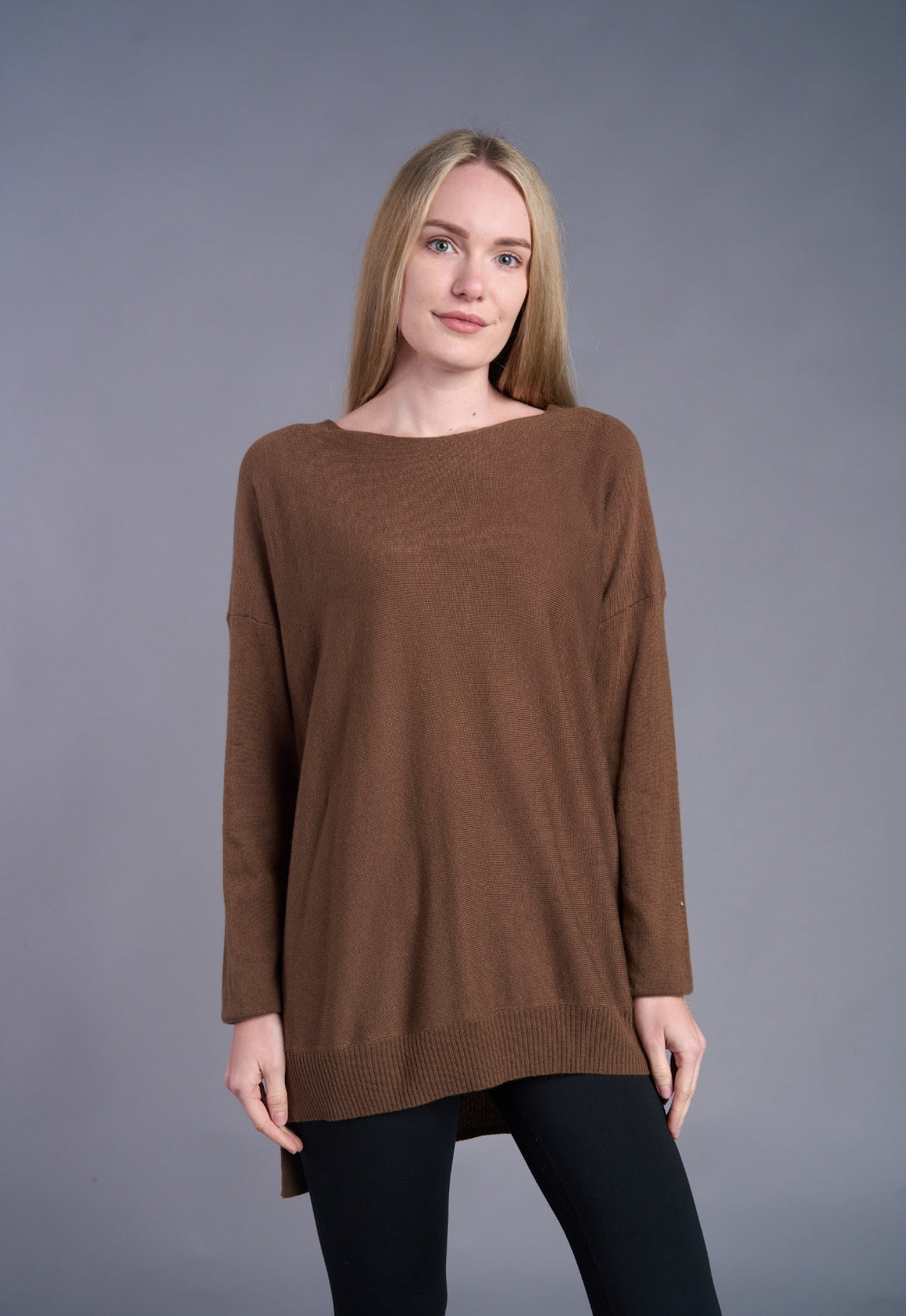 Shana Solid Dollman Sweater, Mocha