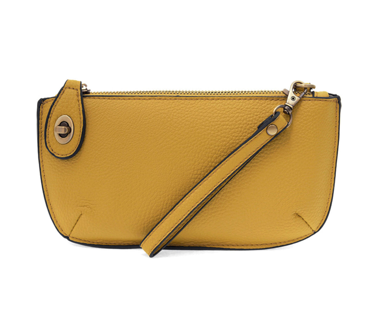 Joy Susan Mini Crossbody Wristlet Clutch, Mustard