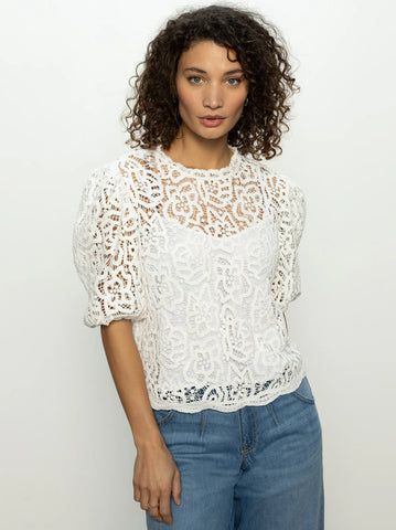 Sanctuary Cherished Lace Tee, White