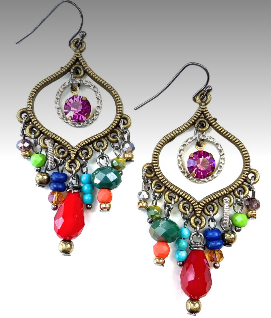 Lost & Found Mixed Bead Harem Dangle Earrings