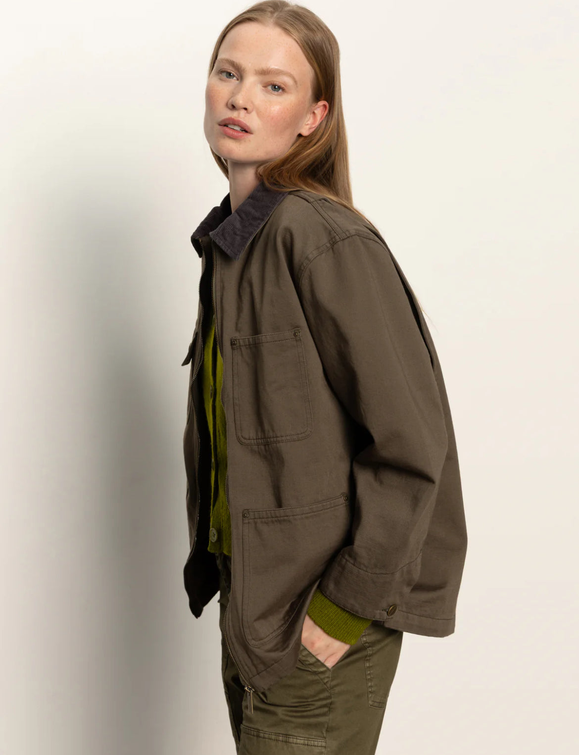 Sanctuary Barn Jacket, Burnt Olive