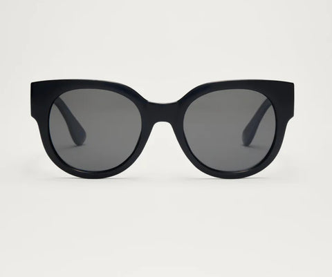 Z Supply Lunch Date Polarized Sunglasses, Polished Black Grey