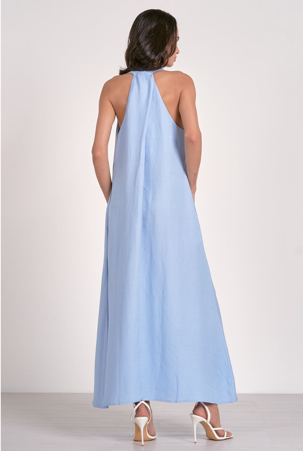 Elan Lala Maxi Sleeveless V Neck Dress, Light Blue