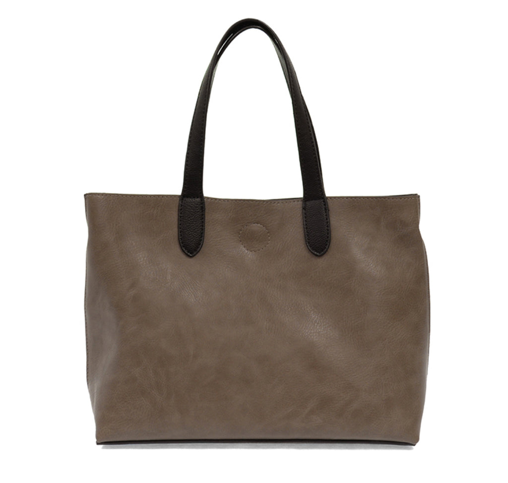 Joy Susan Mariah Medium Convertible Tote, Mushroom/Black
