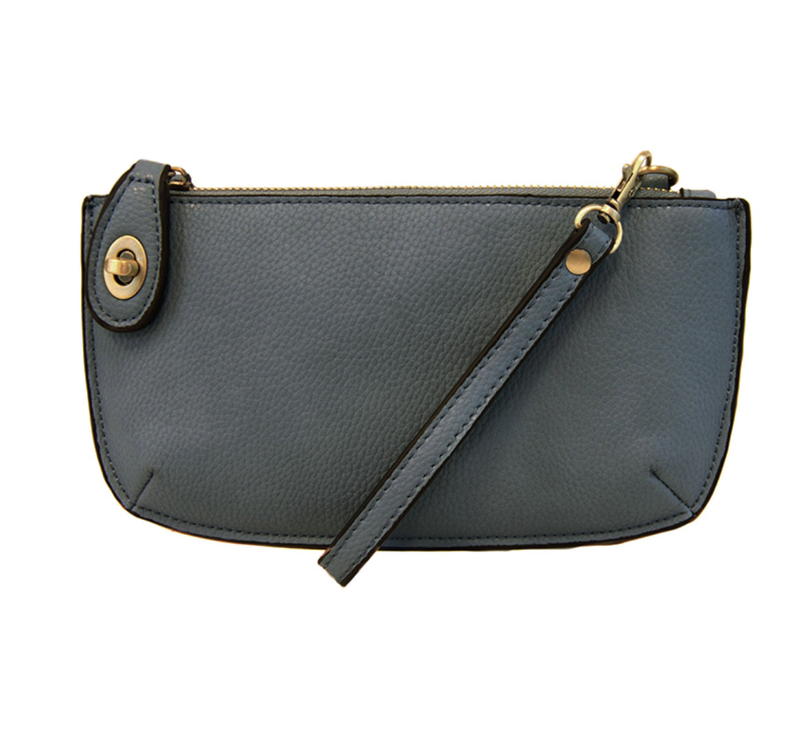 Joy Susan Mini Crossbody Wristlet Clutch, Dark Chambray