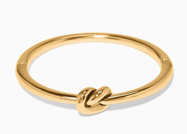 Brighton Interlok Single Knot Hinged Bangle, Gold