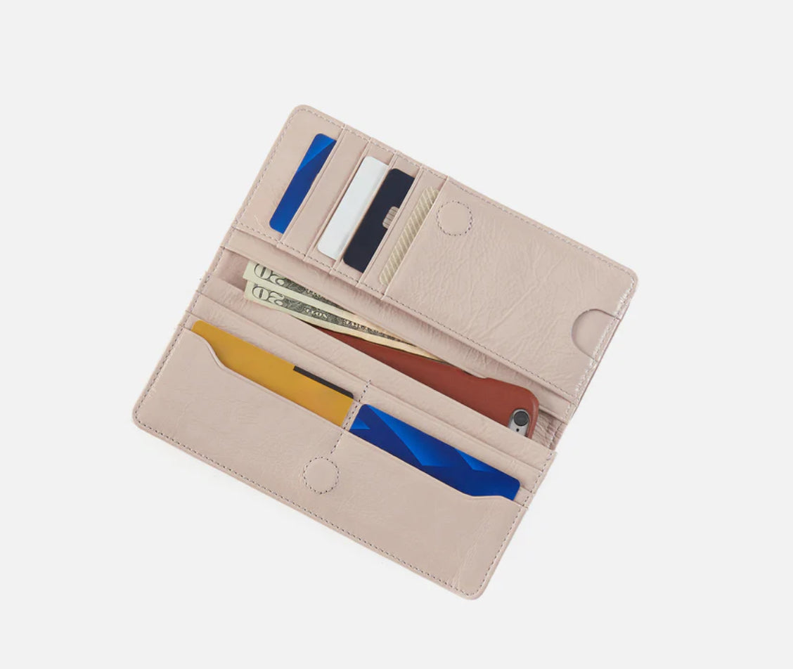 Hutton Large Wallet, Stone Gloss