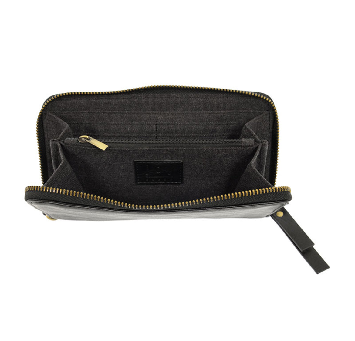 Joy Susan Chloe Zip Around Wallet Wristlet, Black