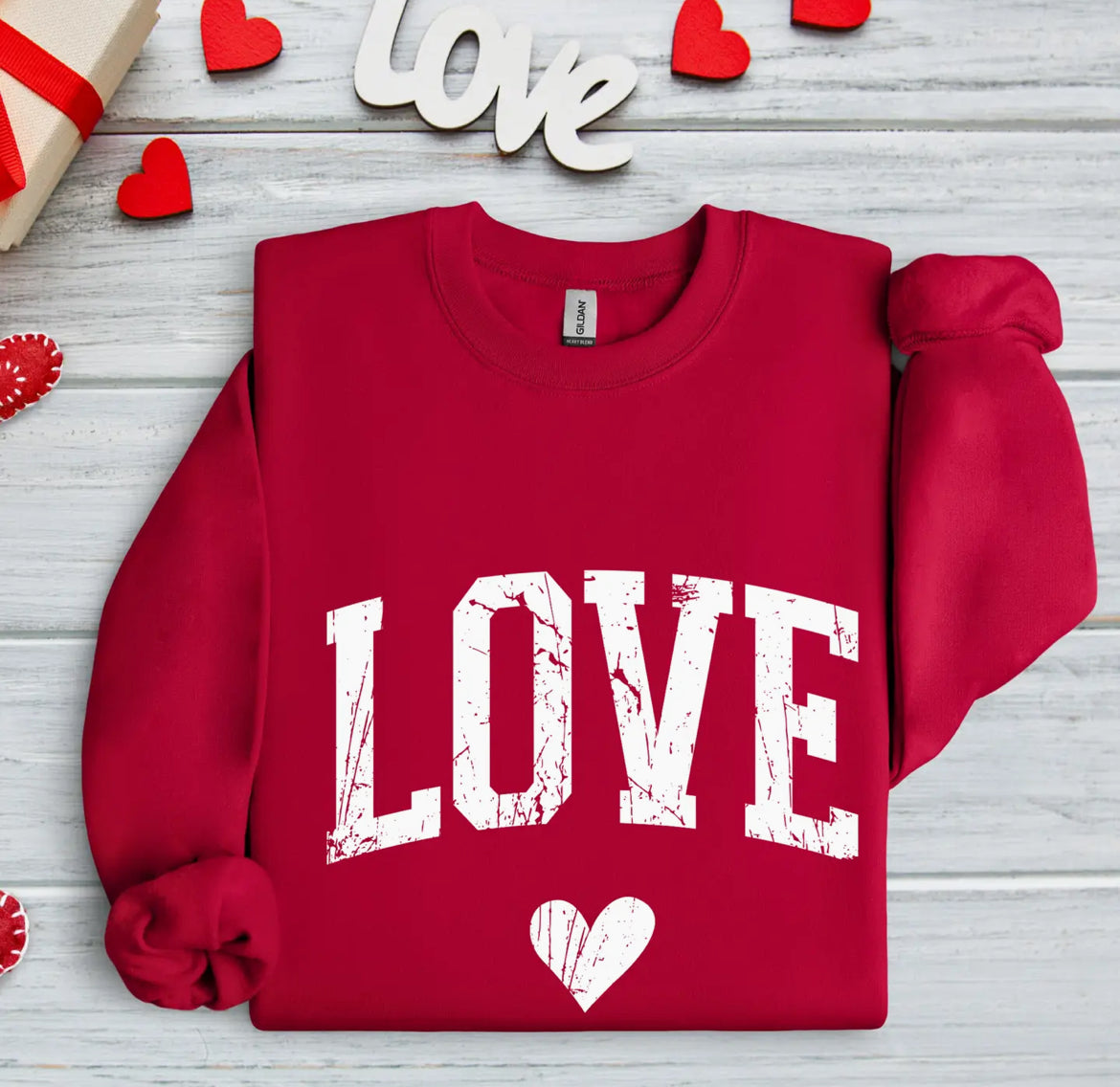 Distressed Love Valentine's Day Sweatshirt