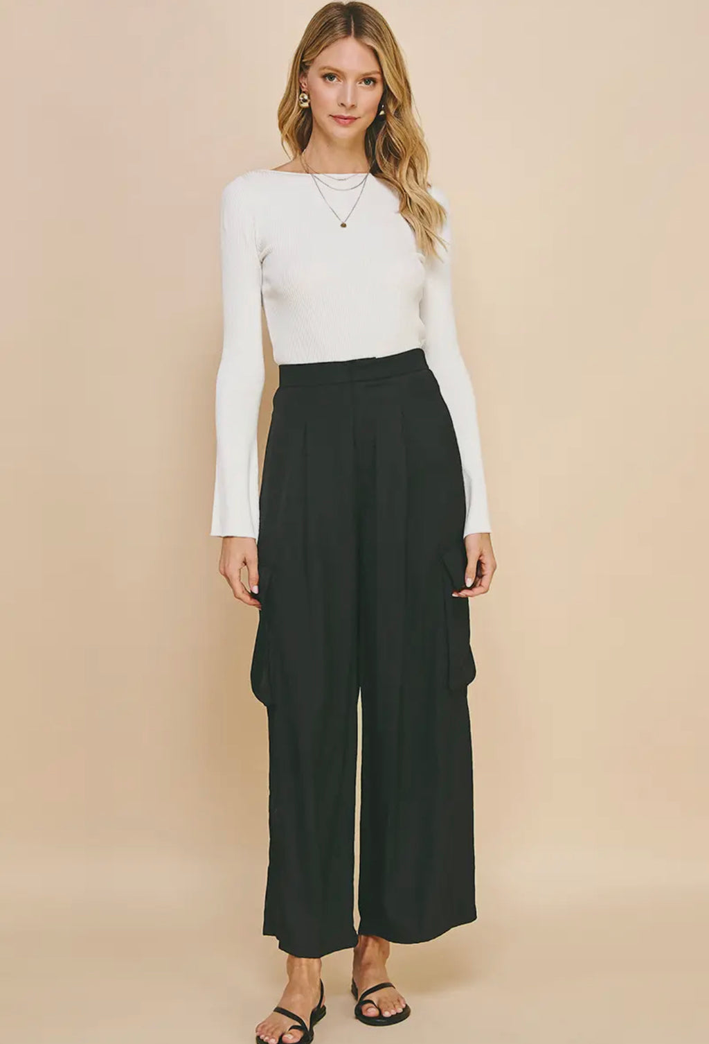 Pinch Relaxed Fit Cargo Pants, Black