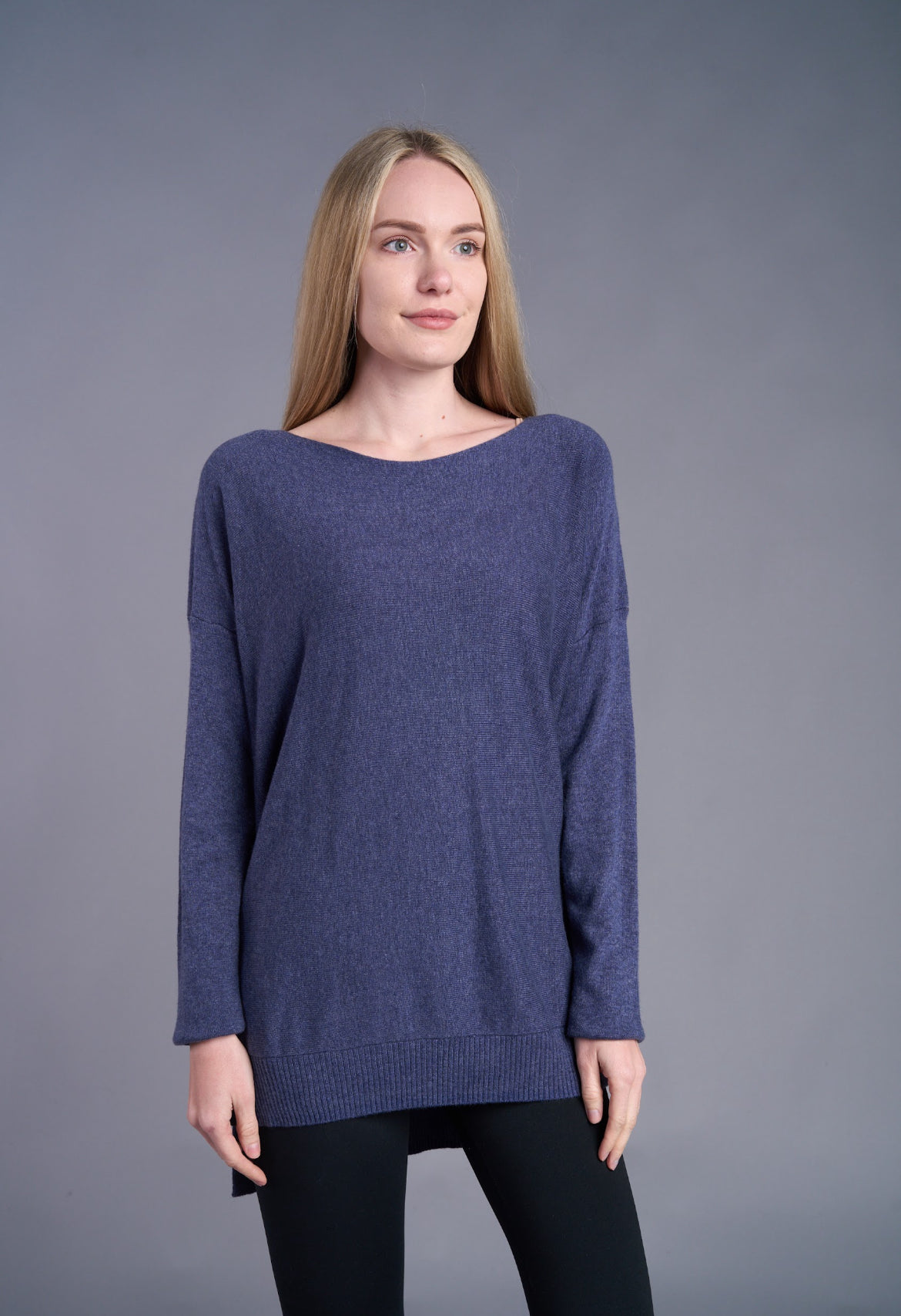 Shana Solid Dollman Sweater, Denim