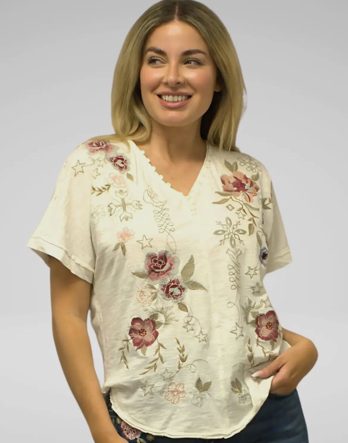 Caite & Kyla Reva Tee, Ivory