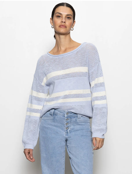 Sanctuary Sporty Stripe Open Knit Sweater