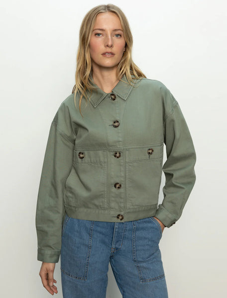 Sanctuary Coastal Denim Shacket, Dark Spruce