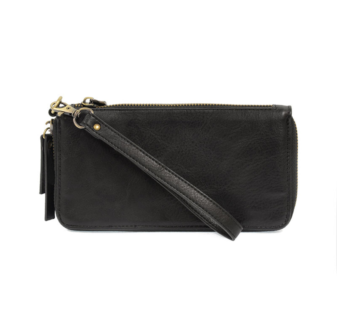 Joy Susan Chloe Zip Around Wallet Wristlet, Black
