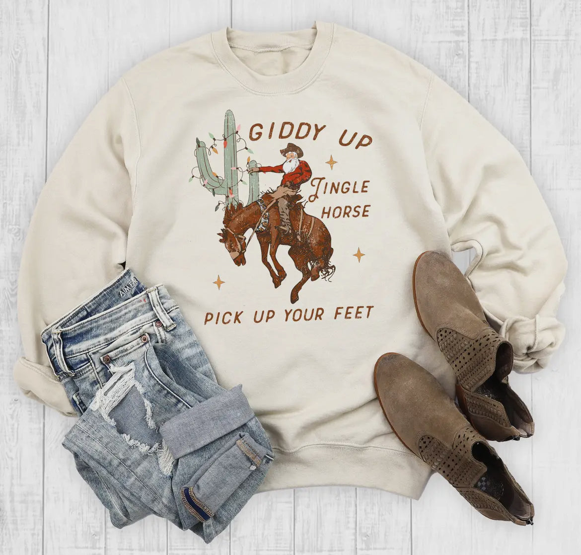 Western Giddy Up Jingle Horse Sweatshirt