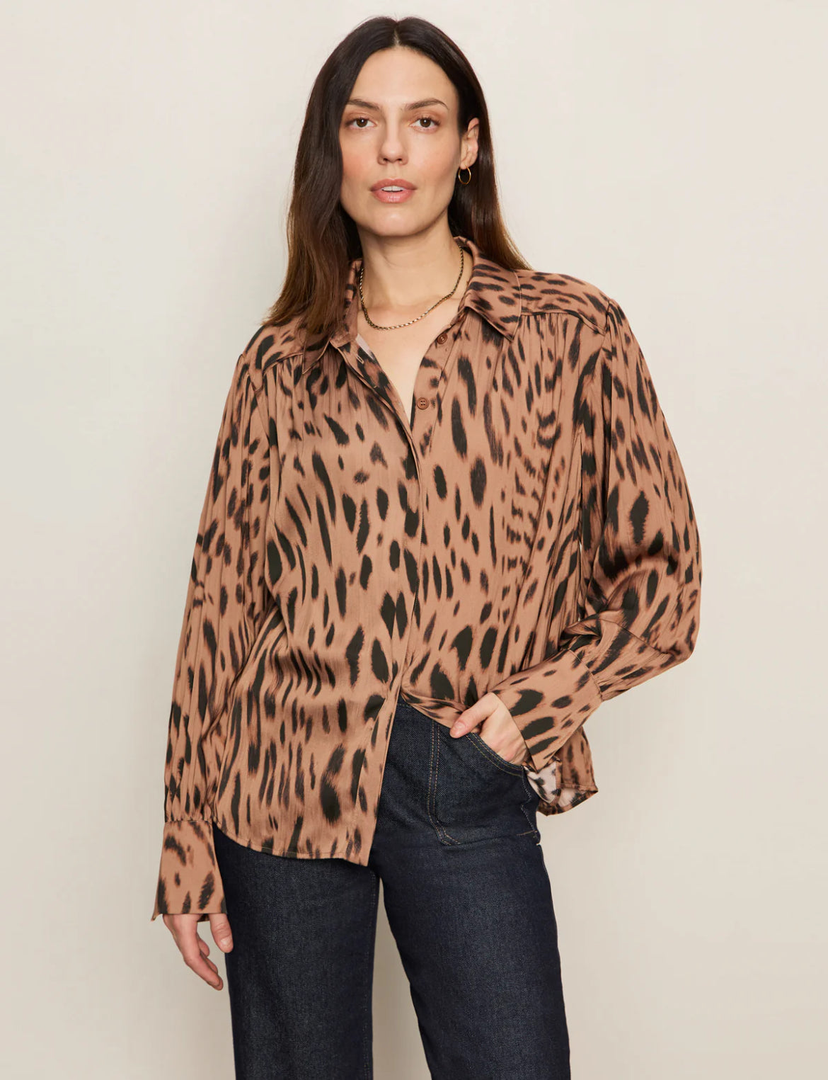 Sanctuary Colette Shirt, Mocha Leo