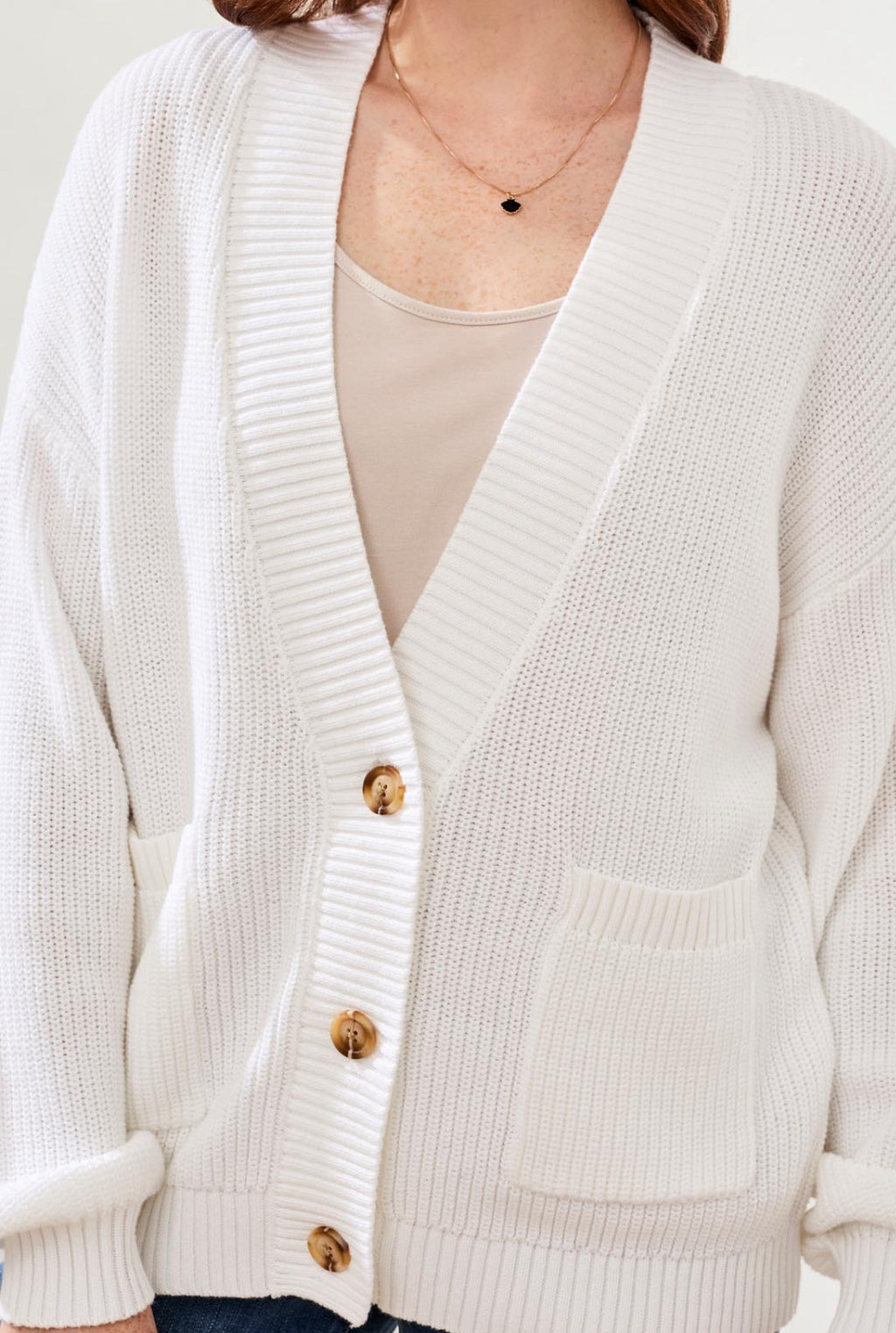 Tribal Longsleeve Cardigan Sweater, White