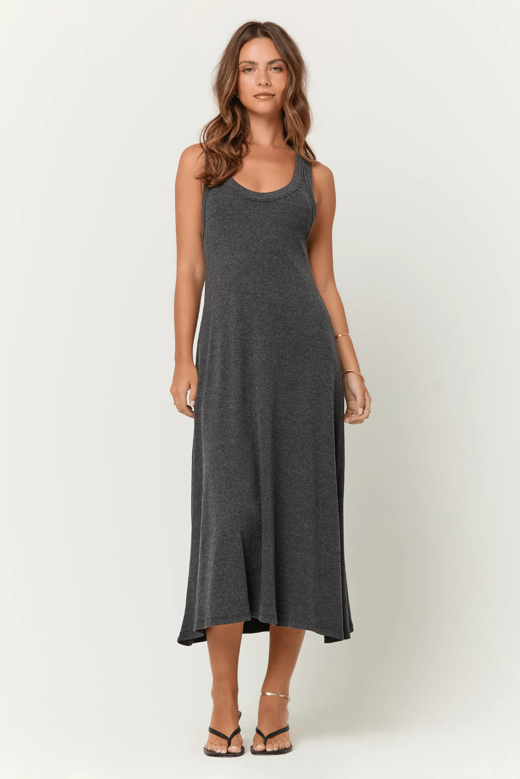 Project Social T Yuma Scoop Neck Rib Tank Dress, Black