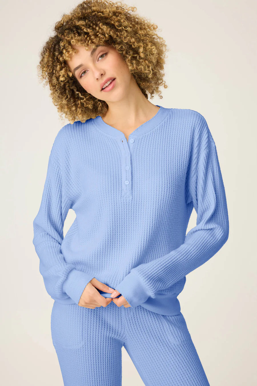 PJ Salvage Morning Waffles Solid Periwinkle Set