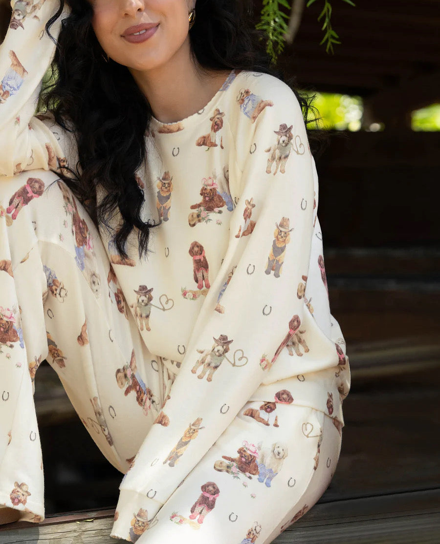 PJ Salvage Ruff On The Range Dog Print Set