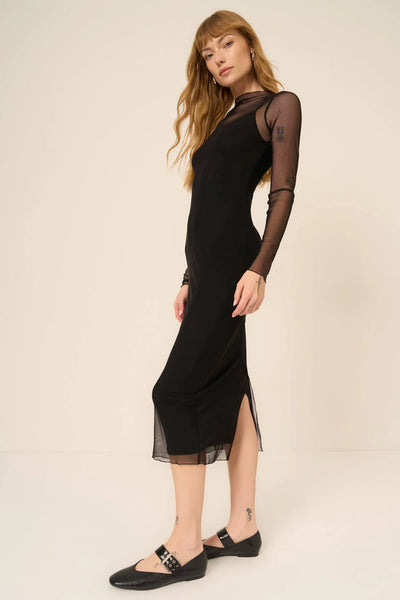 Project Social T Shibon Layered Mesh Dress, Black