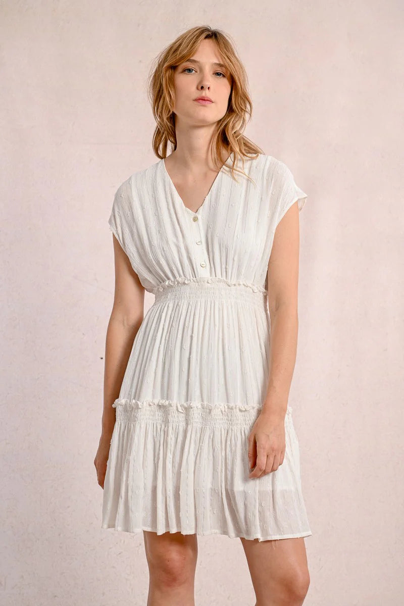 Molly Bracken Striped Dress, Off White