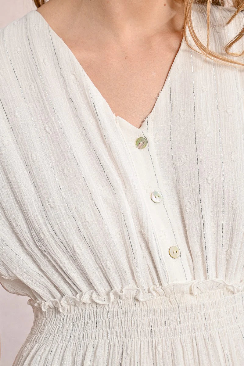 Molly Bracken Striped Dress, Off White