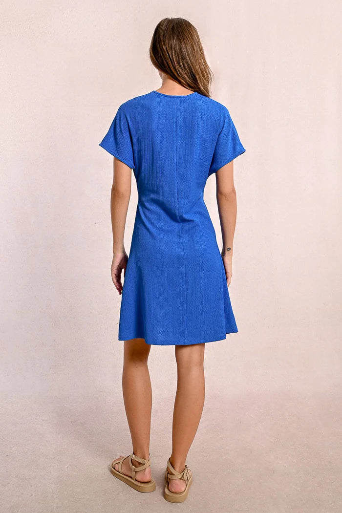 Molly Bracken Short Tie Front Dress, Blue