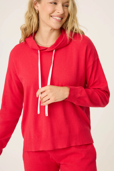 PJ Salvage Apres All Day Sweater Knit Hoodie, Red