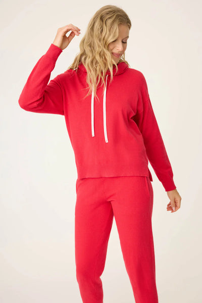 PJ Salvage Apres All Day Sweater Knit Hoodie, Red