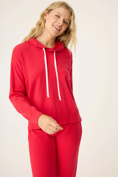 PJ Salvage Apres All Day Sweater Knit Hoodie, Red