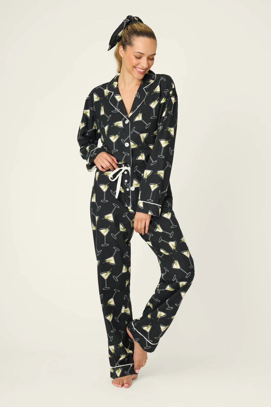 PJ Salvage Merrier With A Martini 3-Piece Flannel PJ Set
