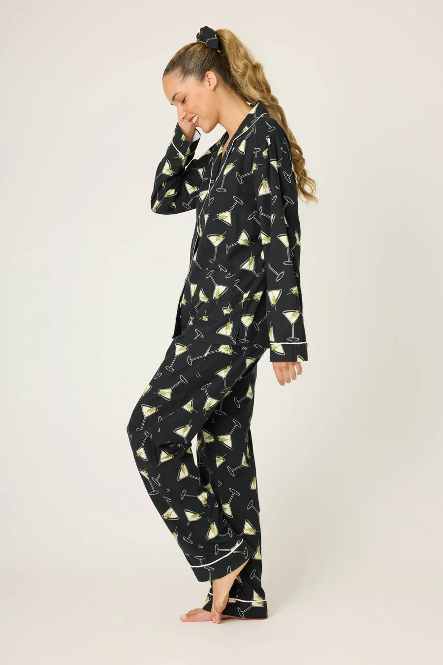 PJ Salvage Merrier With A Martini 3-Piece Flannel PJ Set