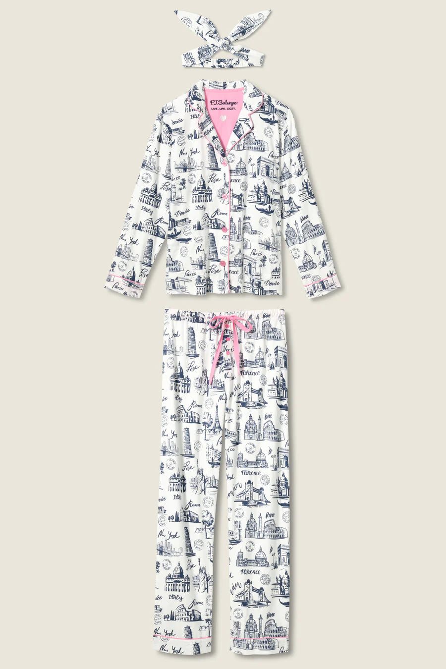 PJ Salvage Bon Voyage 3-Piece Flannel PJ Set