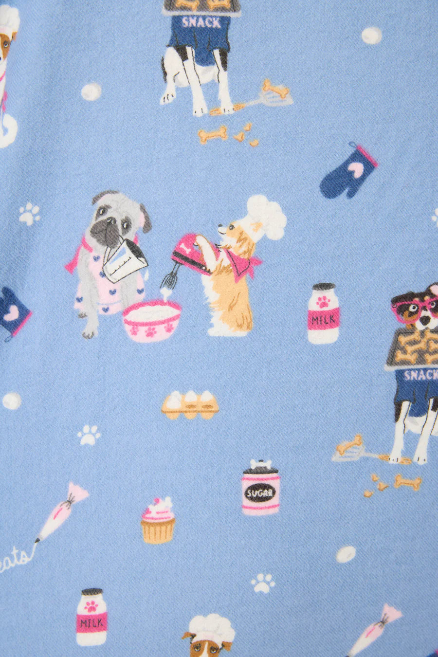 PJ Salvage  Baked Woof Love Dog Print 3-Piece Flannel PJ Set