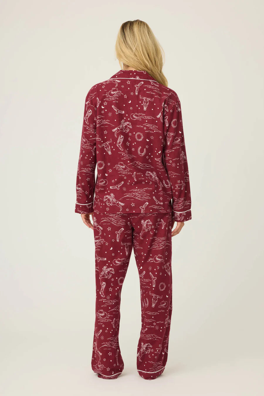 PJ Salvage Hold Your Horses Western Print 3-Piece Flannel PJ Set