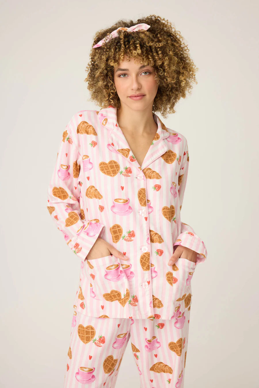 PJ Salvage Brunch Club Breakfast 3-Piece Flannel PJ Set