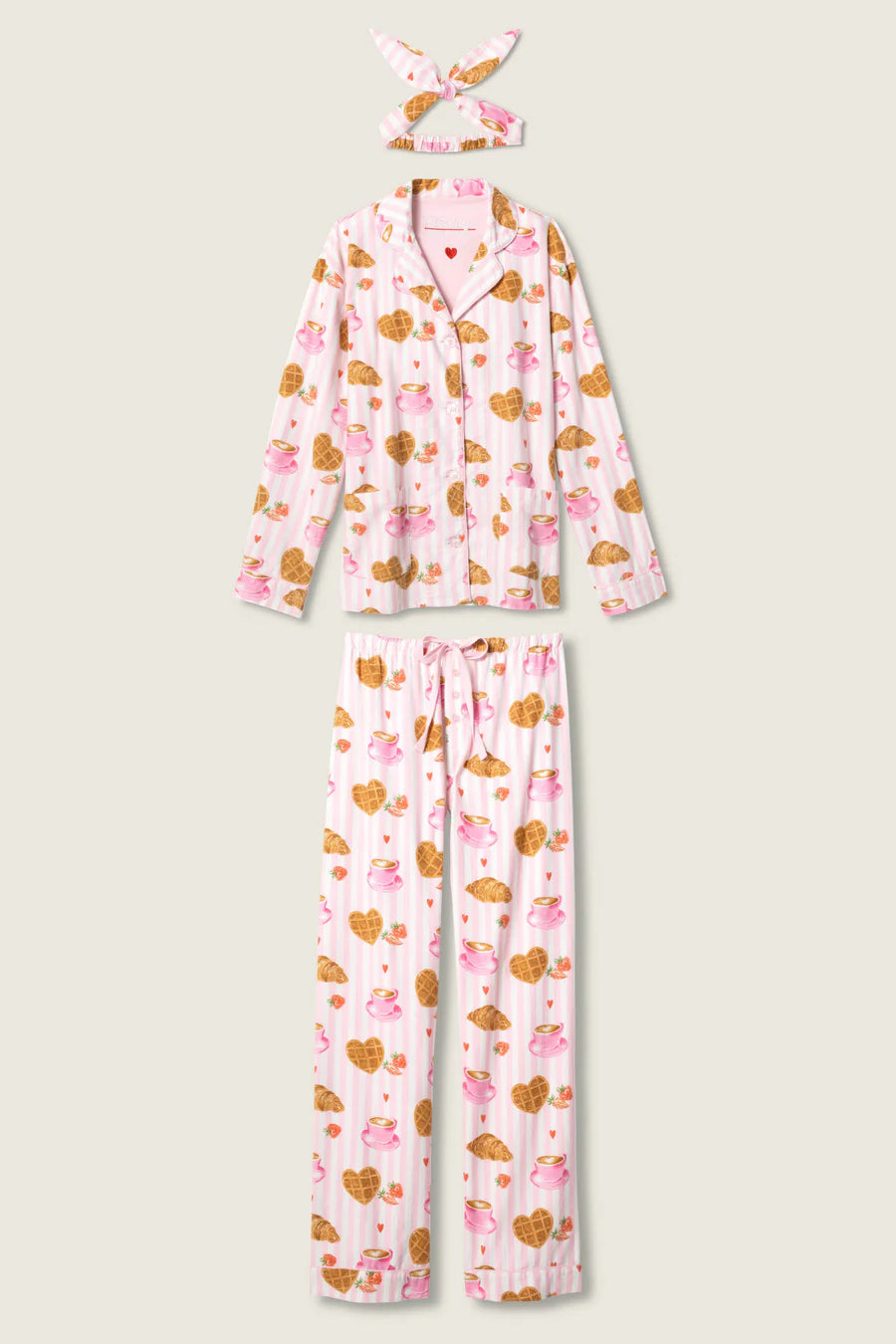 PJ Salvage Brunch Club Breakfast 3-Piece Flannel PJ Set
