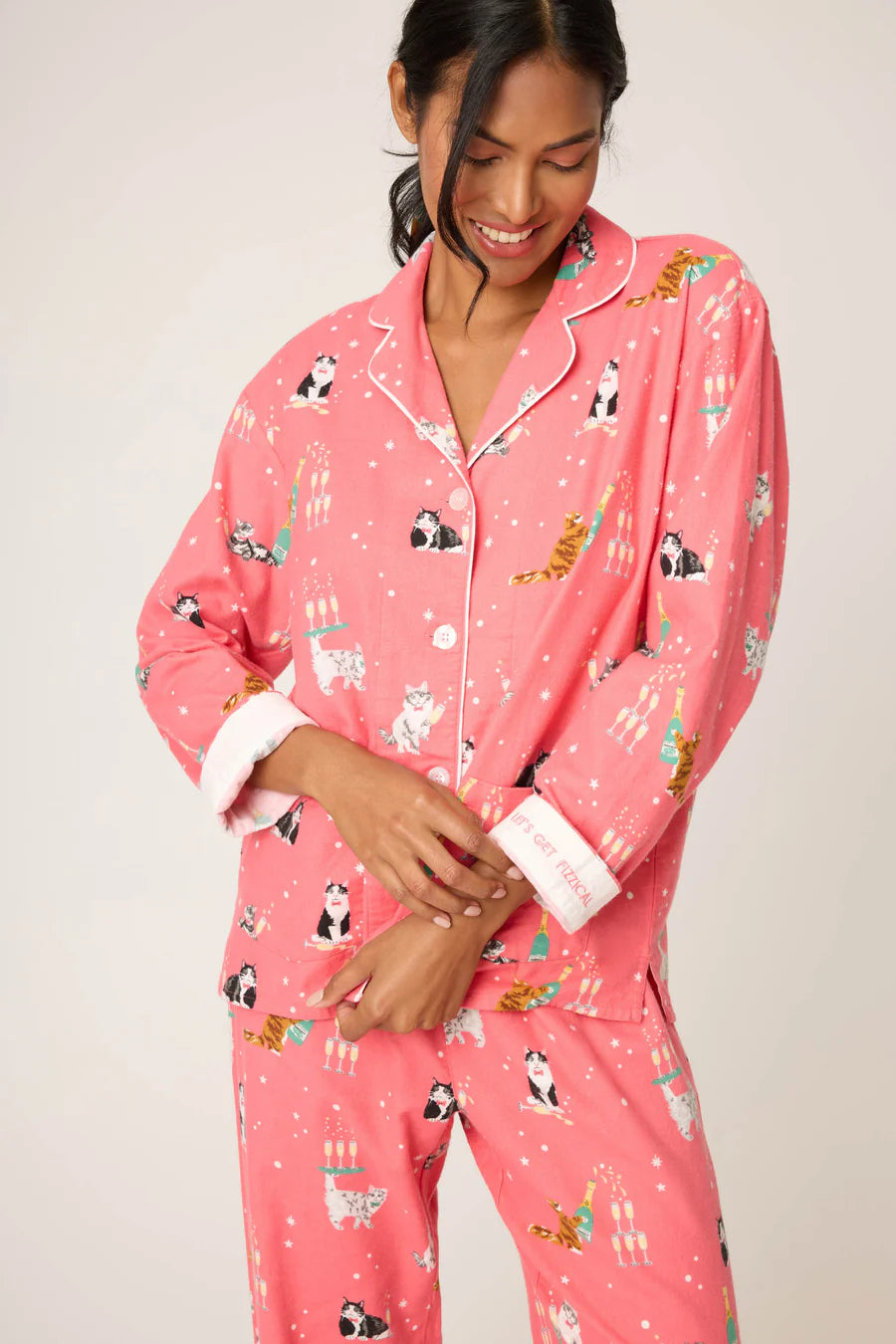 PJ Salvage Let's Get Fizzical 3-Piece Flannel PJ Set