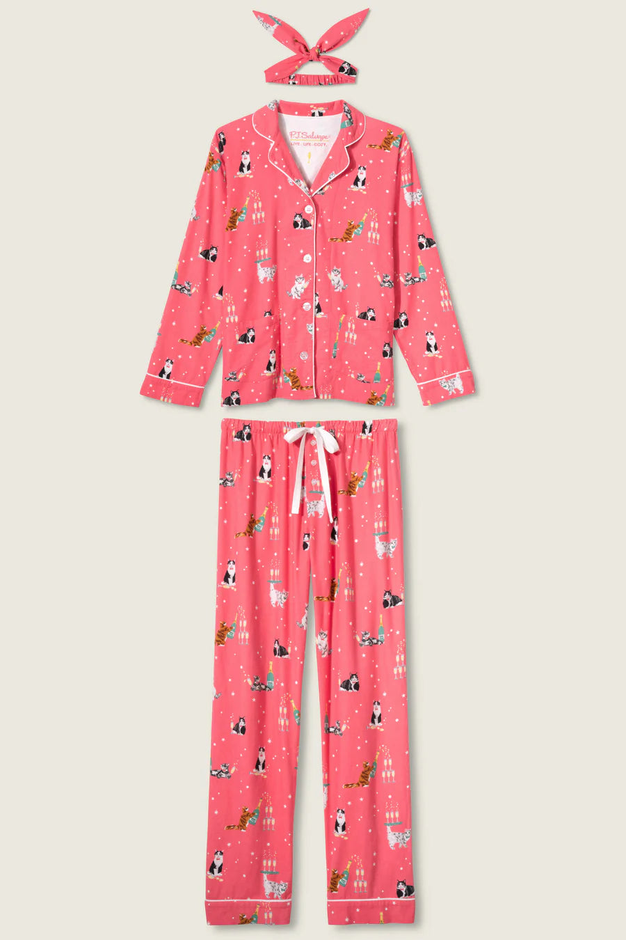 PJ Salvage Let's Get Fizzical 3-Piece Flannel PJ Set