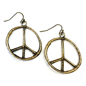 Lost & Found Med. Peace Sign/Brass Ox