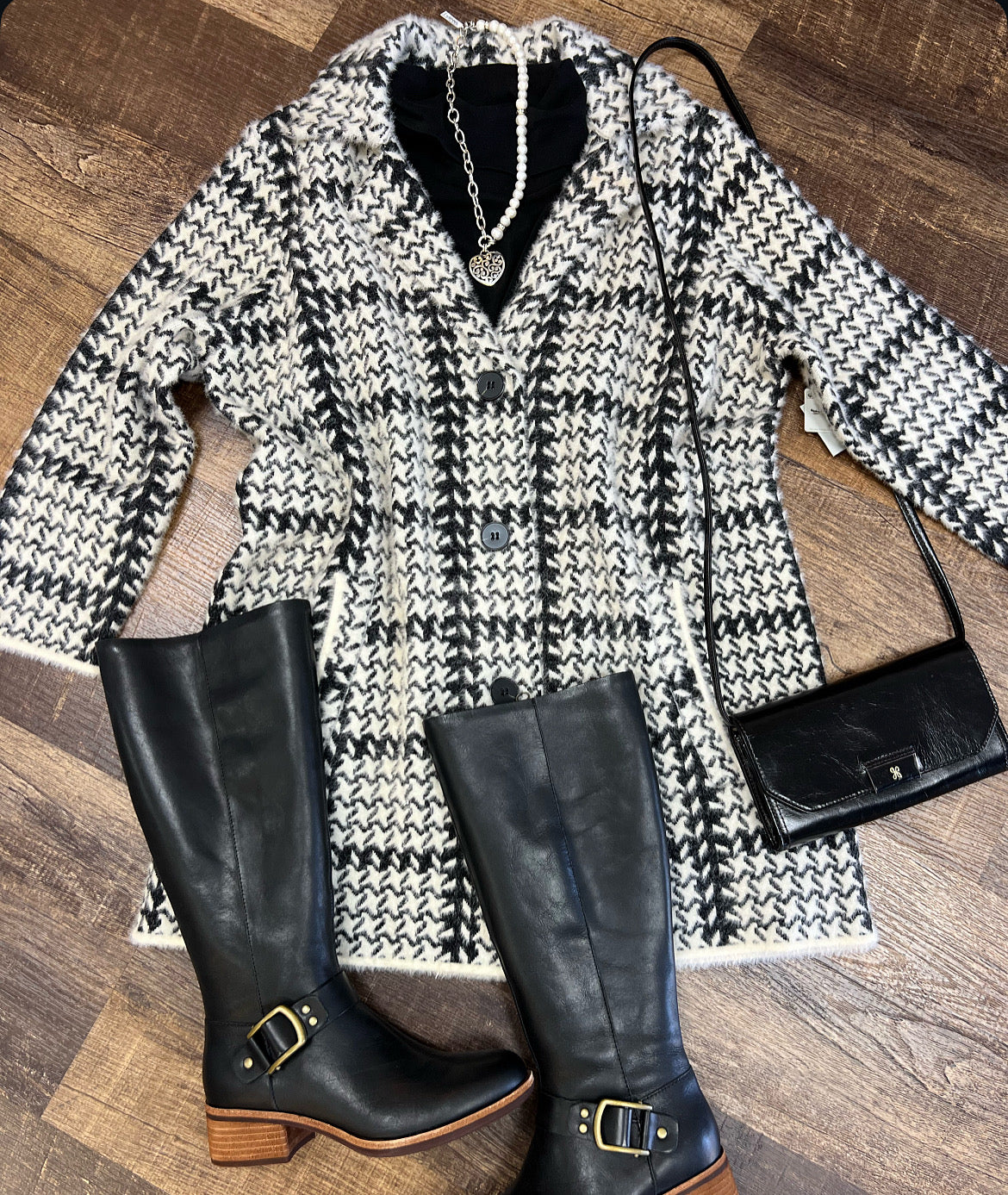 Multiples 3/4 Sleeve Button Front Long Cardigan Sweater, Winter White