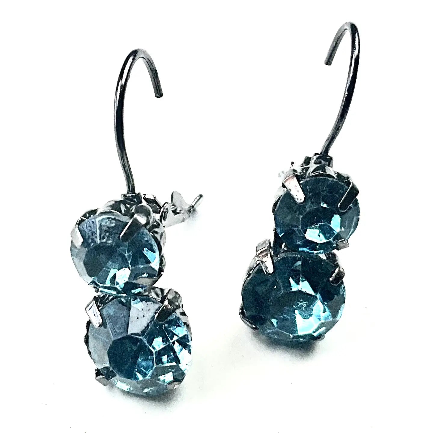 Lost & Found Dbl.Rhinestone On Latch / Blue Zircon