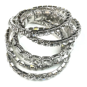 Lost & Found 5 Std. Rhinestone Stretch Set/Silver