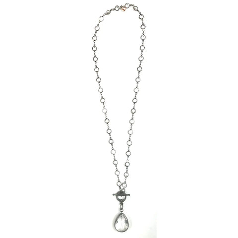 Lost & Found Channel Glass Chain W/Front Toggle & Tear Drop