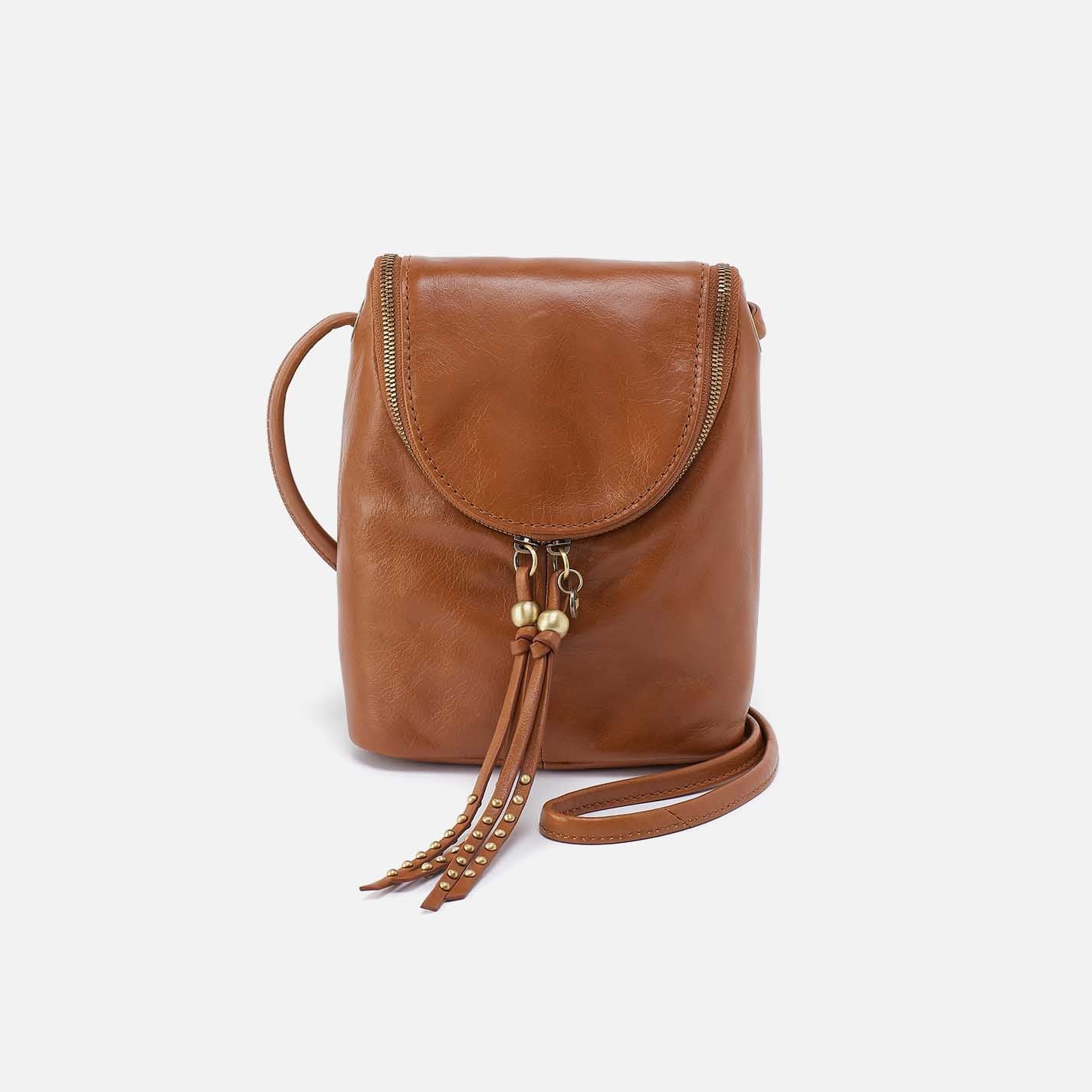 Hobo Fern Small Crossbody, Polished Leather Tuffle