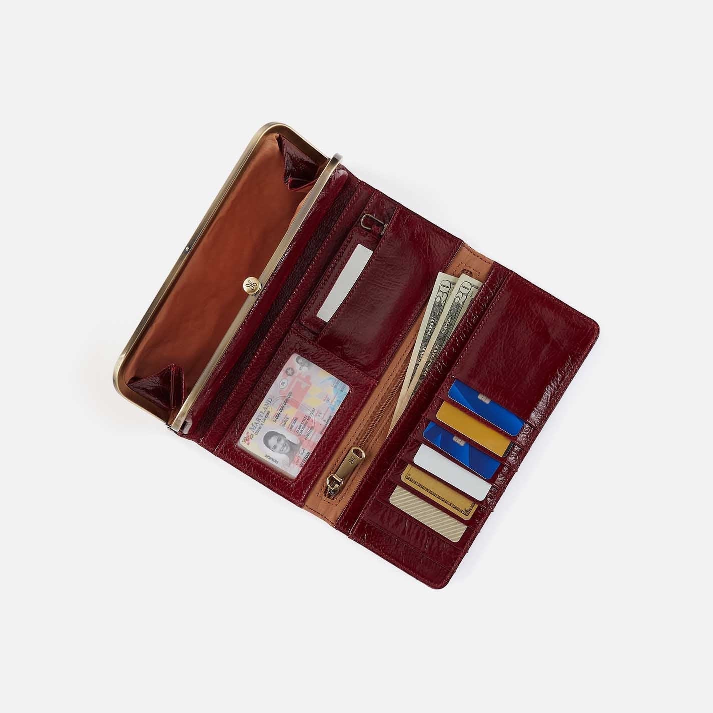 Hobo Rachel Continental Wallet Garnet Gloss