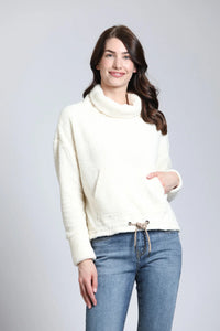 APNY Sherpa Funnel Neck Sweatshirt, Natural