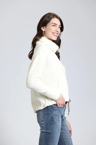 APNY Sherpa Funnel Neck Sweatshirt, Natural